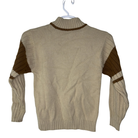 South Pole Cream and Brown Turtleneck Sweater - Picture 2 of 7